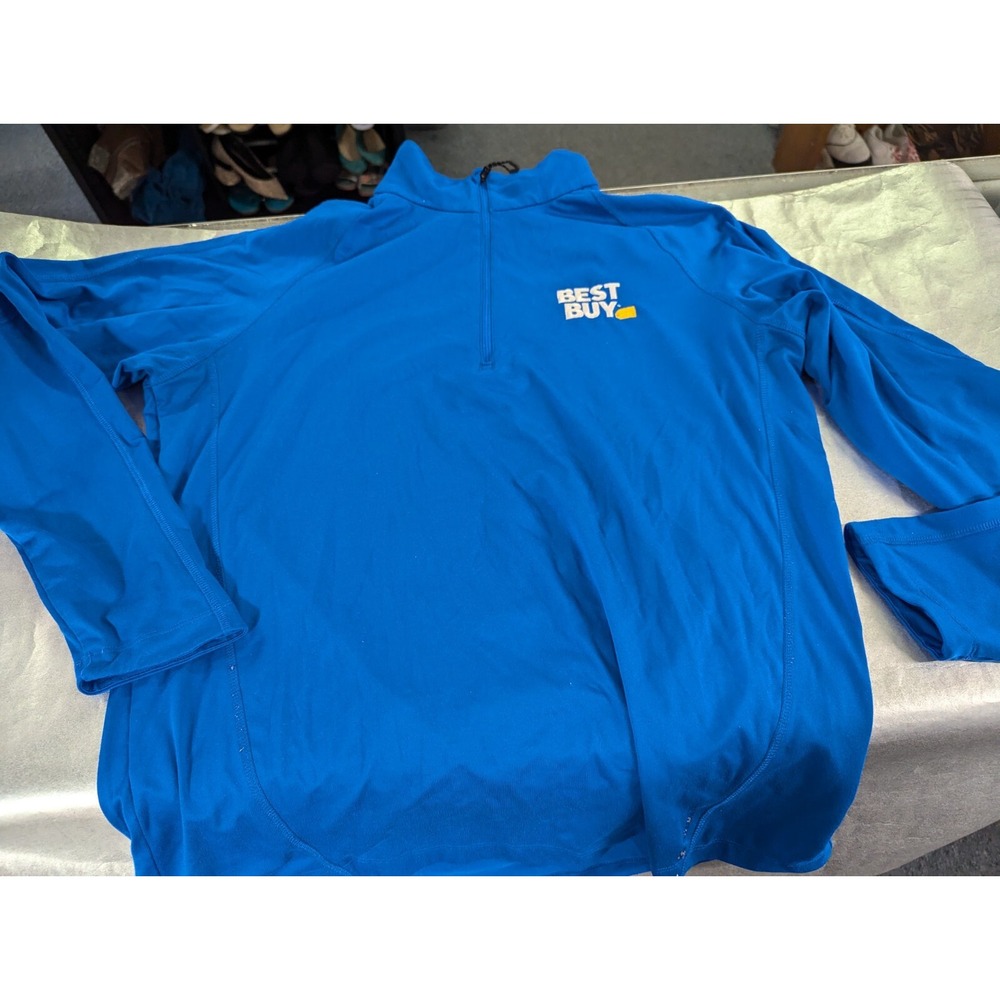 Best Buy pull‎ over shirt top blue large Ogio endurance long sleeve zipper neck